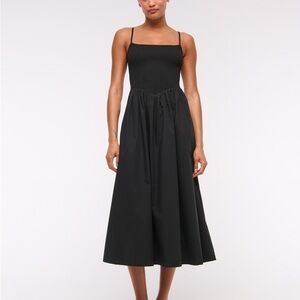 Abercrombie & Fitch Dipped-Waist Smocked Midi Dress